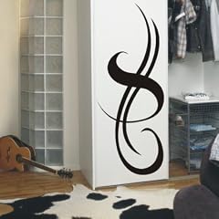 PEMA WANDTATTOO w447 Tribal Tattoo Pflanze Wandaufkleber 40x16 cm, schwarz