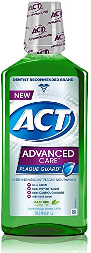 ACT Advanced Care Plaque Guard Mouthwash, Clean Mint 33.80 oz