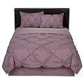 Home Kissing Pleat Comforter Set - Violet
