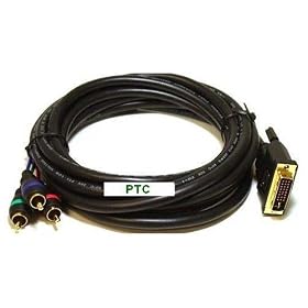6ft Premium GOLD Series DVI-I to Component (RGB) cable by PTC