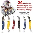24 Stainless Steel Knife Set w/Countertop Display