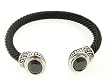 Silvertone Black Designer Style Cuff Bracelet Fashion Jewelry