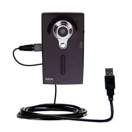 Classic Straight USB Cable for the RCA EZ229HD Small Wonder Digital Camcorders with Power Hot Sync and Charge capabilities - uses Gomadic TipExchange Technology