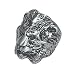 Lion Head Silver Tone Solid Pewter Ring