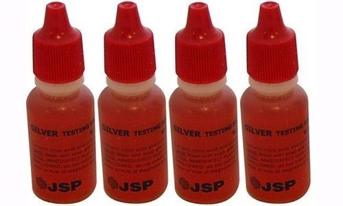 4 Bottles Silver Test Acid Testing Sterling Jewelry Solution Liquid Metal Tester Free Puritest Testing Stone Included