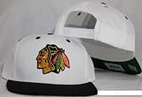 Chicago Blackhawks Snapback Logo White / Black Two Tone Adjustable Plastic Snap Back Hat / Cap