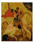 St. George, Russian Icon, 15th Century Fine Art Giclee Poster Print, 12x16