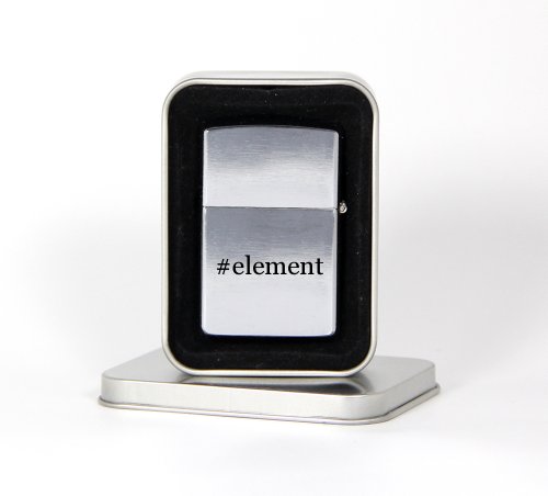 #element - Funny Hashtag Silver Flip Top Lighter