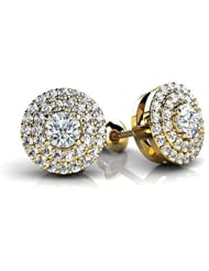 2.00 ct Ladys Round Cut Diamond Stud Earrings in 14 karat Yellow Gold