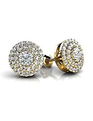 1.80 ct Ladys Round Cut Diamond Stud Earrings in 14 karat Yellow Gold