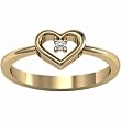 14K Yellow Gold Diamond Heart Promise Ring - 0.02 Ct.