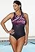 Aquabelle Women's Black Plum High-Neck Swimsuit