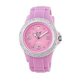 Ice Women's STPSUS10 Stone Silicone Pink Dial with Stone Accented Bezel Watch
