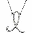 14k White Gold Dazzling I Initial Diamond Necklace