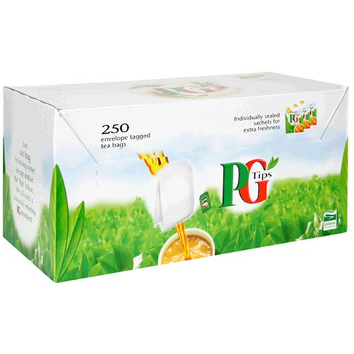 PG Tips Black Tea, Envelope-Tagged Tea Bags, 250-Count Box by PG Tips