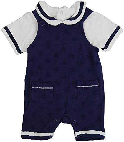 Rock A Bye Baby Little Sailor Boys 2 Piece Romper Set - Ages 0-9 Months - 3-6 Months