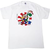 Nintendo Super Mario Bros Japanese Mario and Yoshi Mens T-Shirt