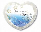 Baby Keepsake: Crystal Sh and Falling Stars Design Personalized Heart Shaped Mint Con (Set of 24)