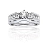 14K White Gold 2 ct. Princess Cut Two Row Diamond Ring 41T3jUs IKL. SL160 14K White Gold 2 ct. Princess Cut Two Row Diamond Ring