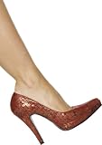 Lizzie Hollywood Heels Red Snake Fabric Size: 8 1/2