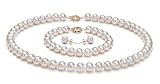 White 7-8mm AAA Freshwater Pearl Set 16 inch Choker Length