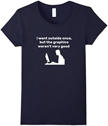 Women's I Went Outside Once Graphics Weren't Very Good T-Shirt XL Navy