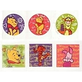 6 Colorful Winnie the Pooh Scrapbooking Stickers by