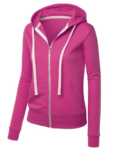 MBJ Womens Premium Active Soft Zip Up Fleece Hoodie Sweater Jacket