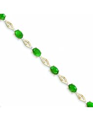 8.4 Carat 14K Gold Diamond and Emerald Bracelet