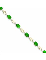 Genuine 14K Yellow Gold Diamond And Emerald Bracelet 5 Grams Of Gold 100% Satisfaction Guaranteed.