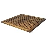 Le Spa 24" Square Framed Teak Floor and Shower Tile in Oiled Finish