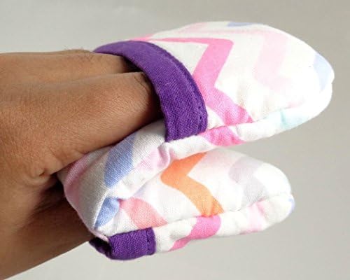 One Multi-Colored Chevron Pot Pincher with Purple Binding