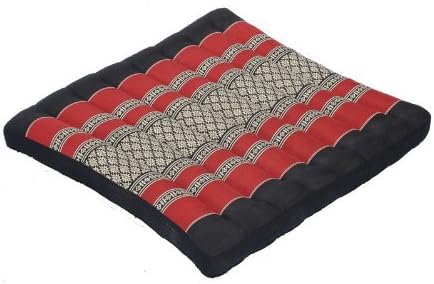 yoga & mediation Seat&floor Cushions, Burgundy/black , 100% Kapok Filling! Set of 10 Pcs. (Free a Gift HB Herbal Breen Eri Silk Protein Handmade Body Soap, Lemongrass By HB Brand)