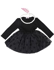 Girls Cotton Long Sleeves Spring Fall Polka Dot Print Party Dress 