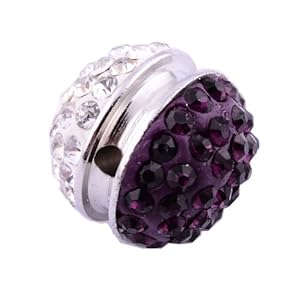 Kadima Swarovski Elements ,Disco Ball ,Shamballa Ball , Lots of 12pcs 12MM Shamballa Inspired Pave Crystals Alloy Ball - Crystal/Amethyst Purple