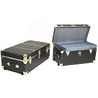 Seward Trunk with Tray and Wheels - Black<br>by Mercury Luggage