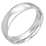 New Gents Stainless Steel Plain Band Ring, 6mm Wide.
