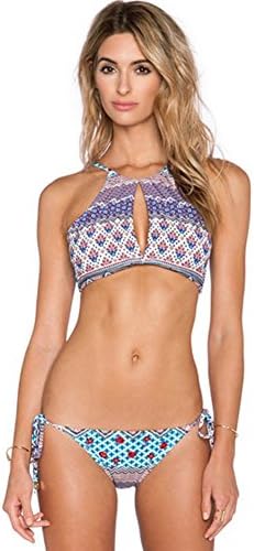 PEEYOO Womens Sexy Two-piece Bikini Swimwear Tight Floral Size M