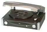 Elta 2950 Stereo-Plattenspieler (40 Watt PMPO Lautsprecher, AUX-Ausgang) schwarz/silber