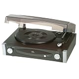 Elta 2950 Stereo-Plattenspieler (40 Watt PMPO Lautsprecher, AUX-Ausgang) schwarz/silbervon "Elta"