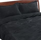 Microsuede King Duvet 3-Piece Set, Black