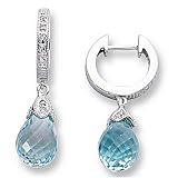 Ladies Diamond And Pink Quartz Drop Earrings