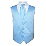 Men's TURQUOISE   AQUA BLUE Dress Vest and NeckTie Set for Suit or Tuxedo