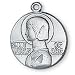 Fine Pewter Saint Joan of Arc Medal and 18-inch Chain
