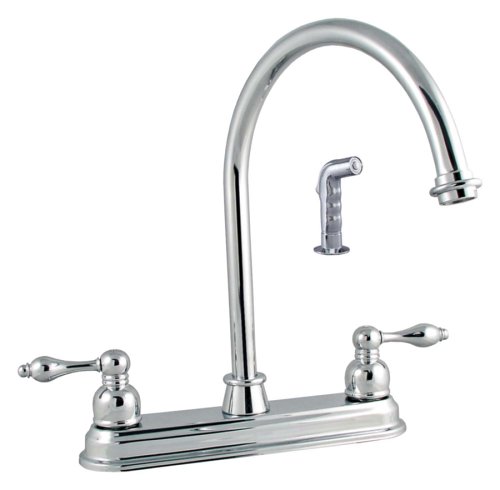 LDR 950 32507CP Double Handle Kitchen Faucet with Spray, Chrome