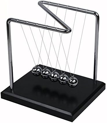 Classic Newton's Cradle Steel Balance Balls Physics Science Accessory Home Office Desk Decoration Toy, Z-shaped Frame