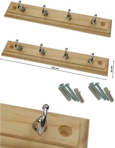 2 X 4 HOOK HOOKS DOOR WALL SMALL WOODEN PINE PLAQUE COAT RACK STAND HANGER by ogb