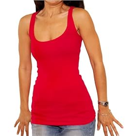 American Apparel 2x1 Yoga Rib U-Neck Tank Top