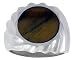 Gent's Sterling Silver Round Tiger Eye Ring
