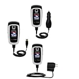 Deluxe Kit for the Samsung SCH-A870 includes a USB cable with Car and Wall Charger - Gomadic Brand w/ TipExchange Technology